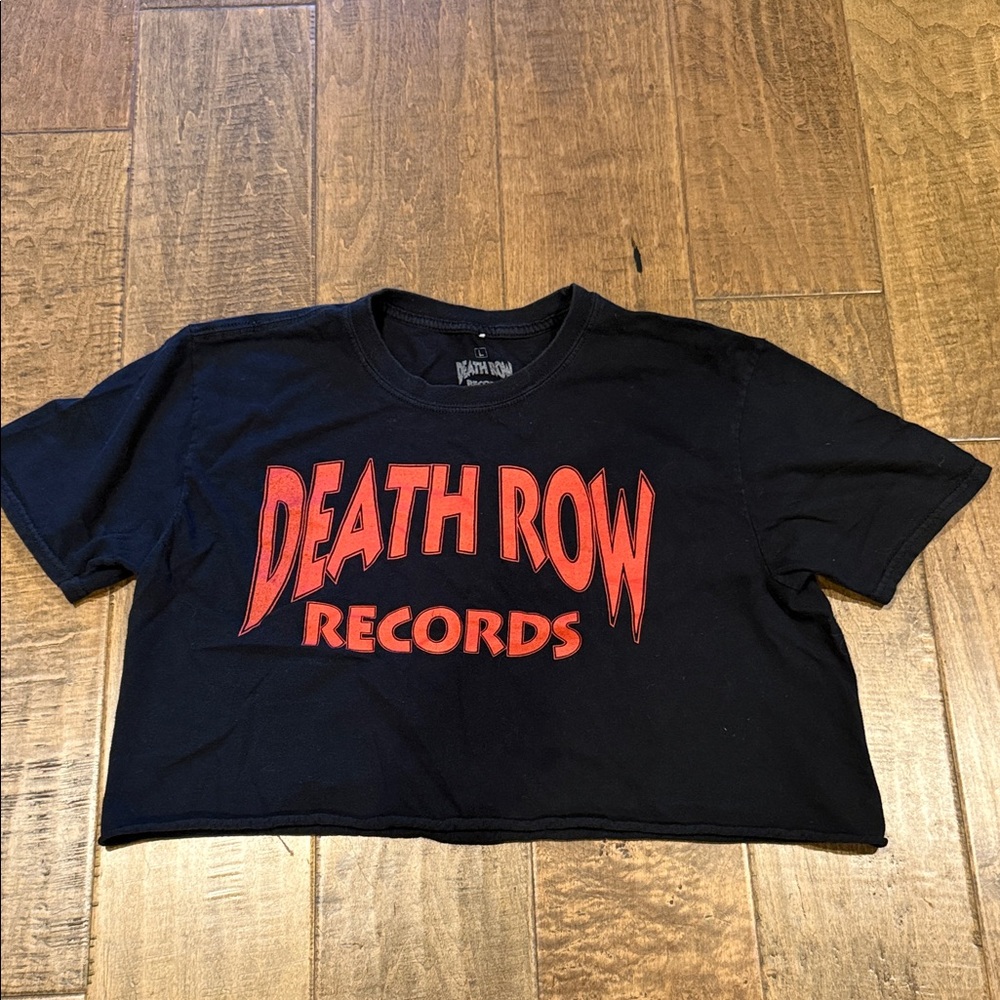 Ripple Junction Black and Red Death Row Records Crop Top